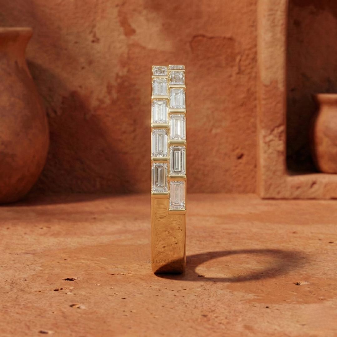 Baguette Cut Lab Grown Diamond Flush Set Band