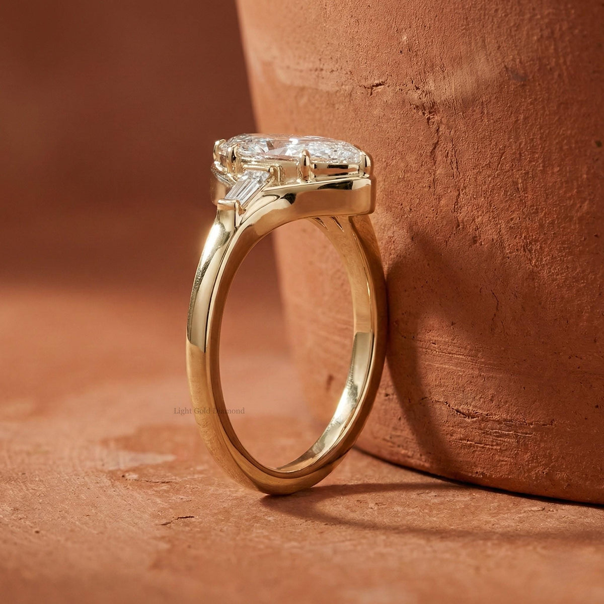 Marquise Cut Lab Grown Diamond Three Stone Ring