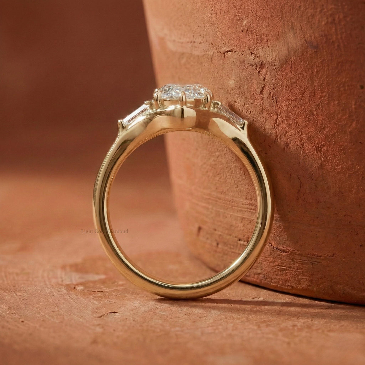 Marquise Cut Lab Grown Diamond Three Stone Ring