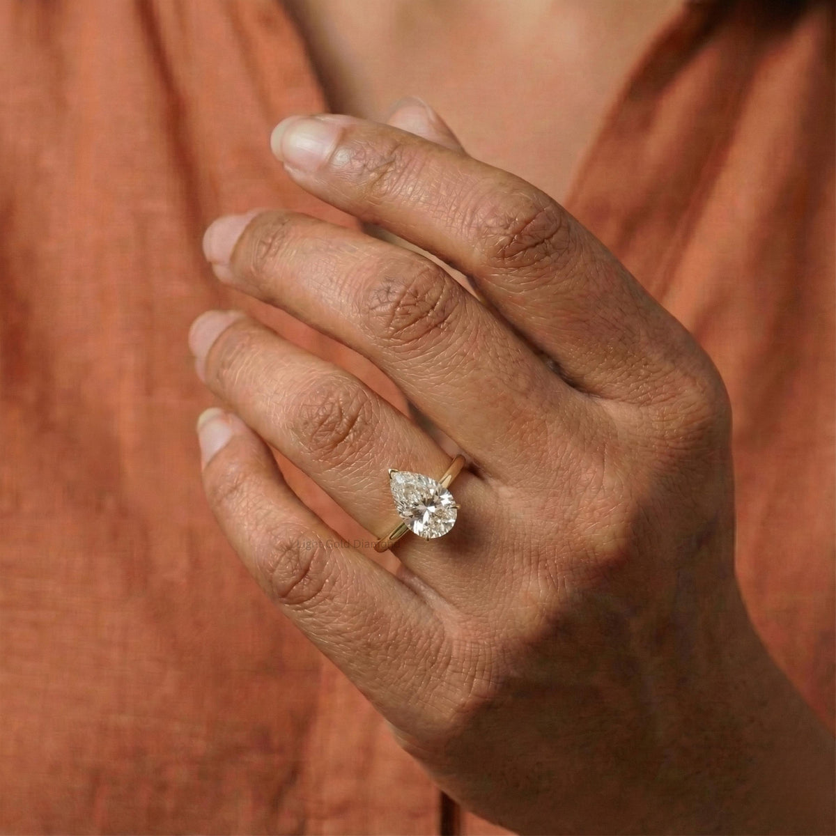 2 Carat Lab Grown Pear Diamond Engagement Ring