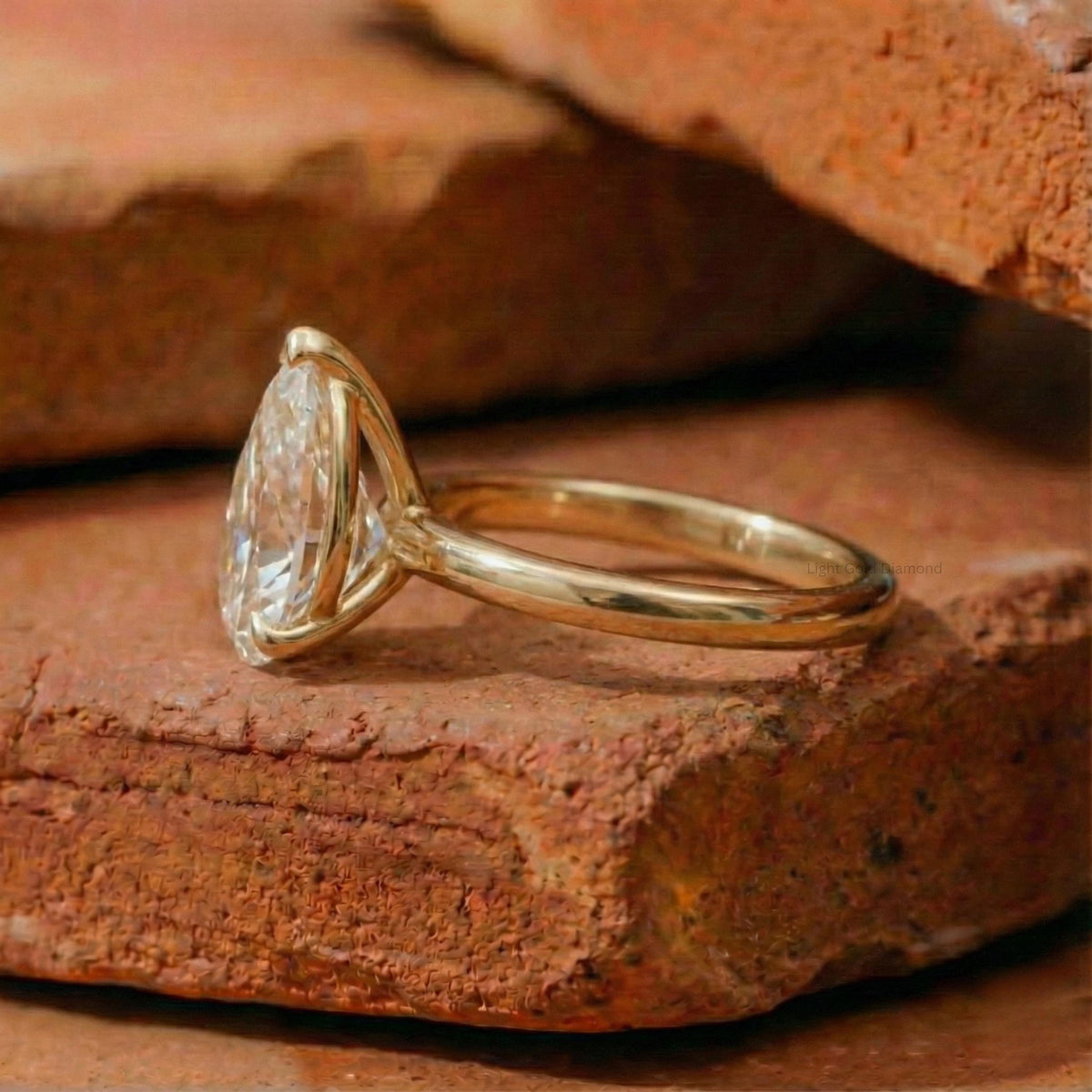 2 Carat Lab Grown Pear Diamond Engagement Ring