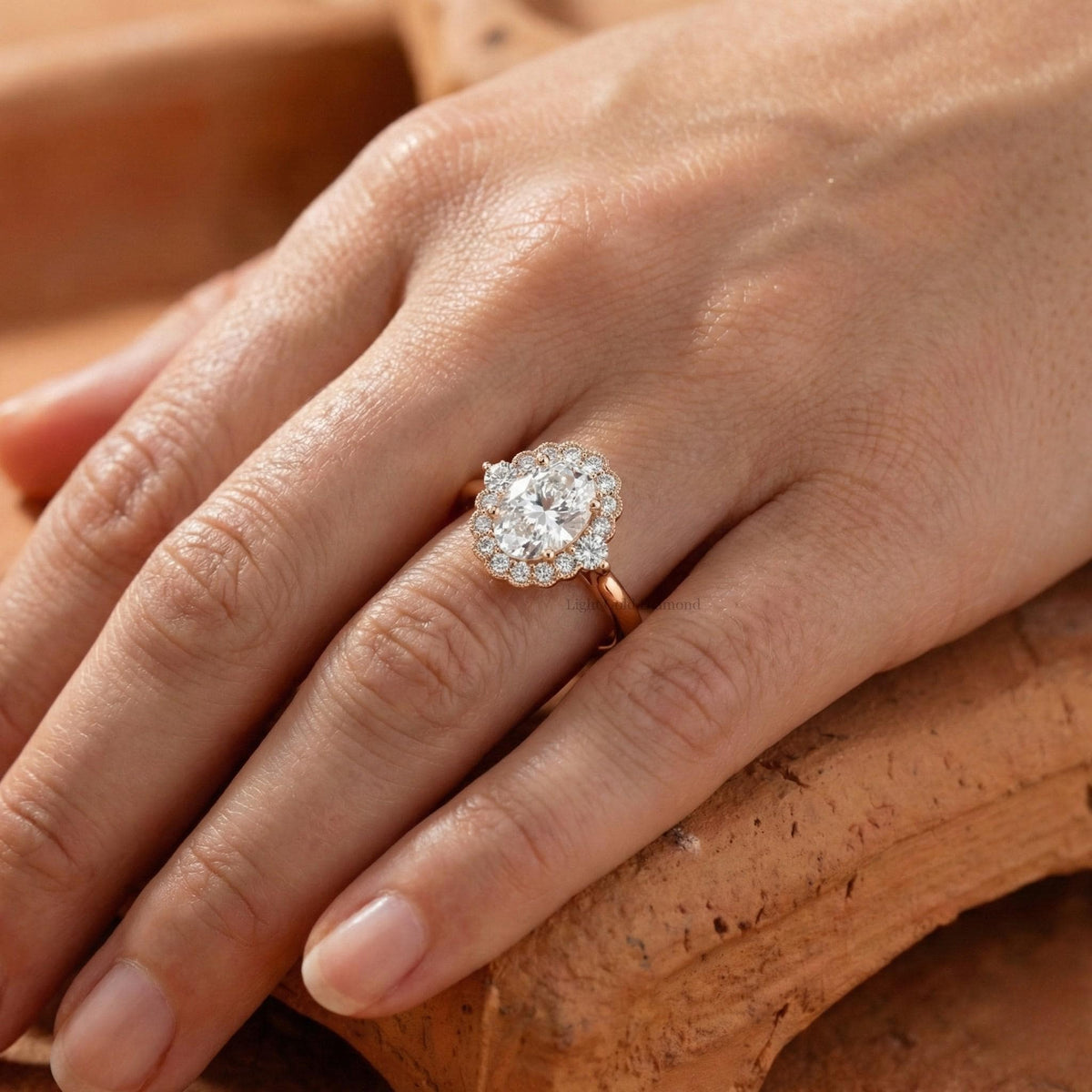 Oval Cut Lab Grown Diamond Engagement Ring