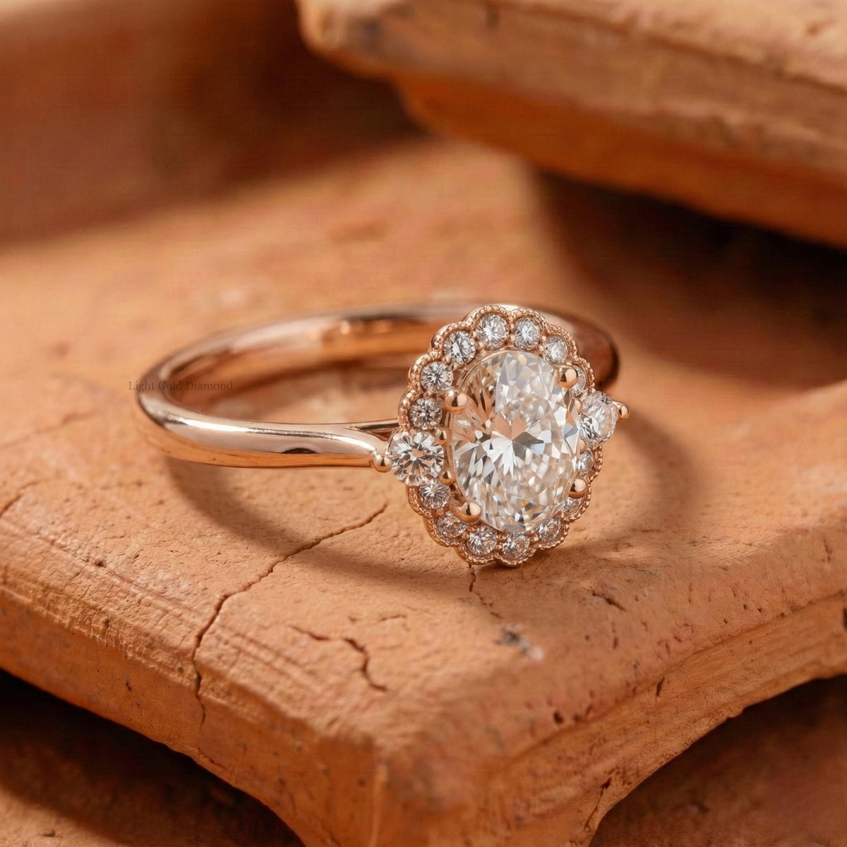 Oval Cut Lab Grown Diamond Engagement Ring