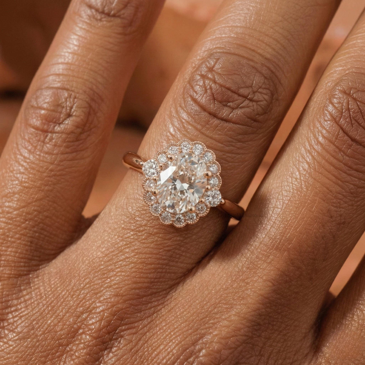 Oval Cut Lab Grown Diamond Engagement Ring