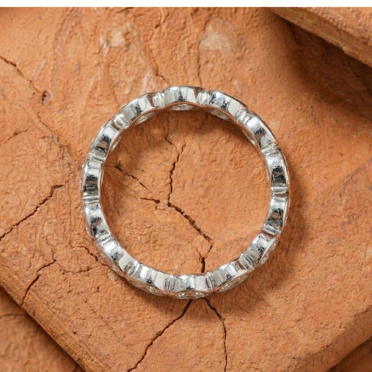 Lab Grown Pear Diamond Bezel Set Eternity Band