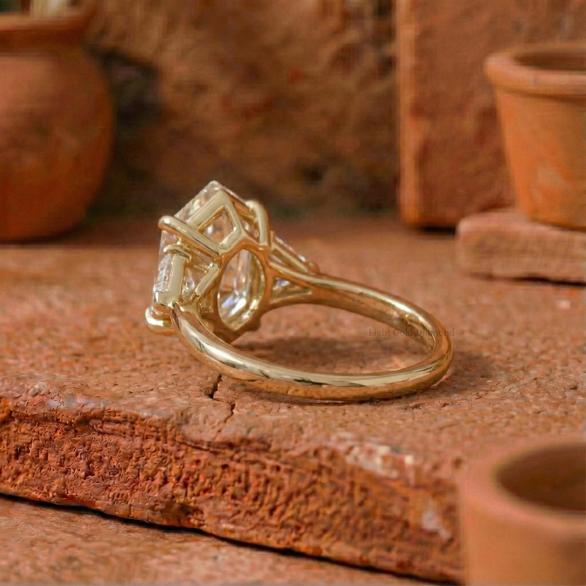 Hexagon Cut Lab Grown Diamond Engagement Ring