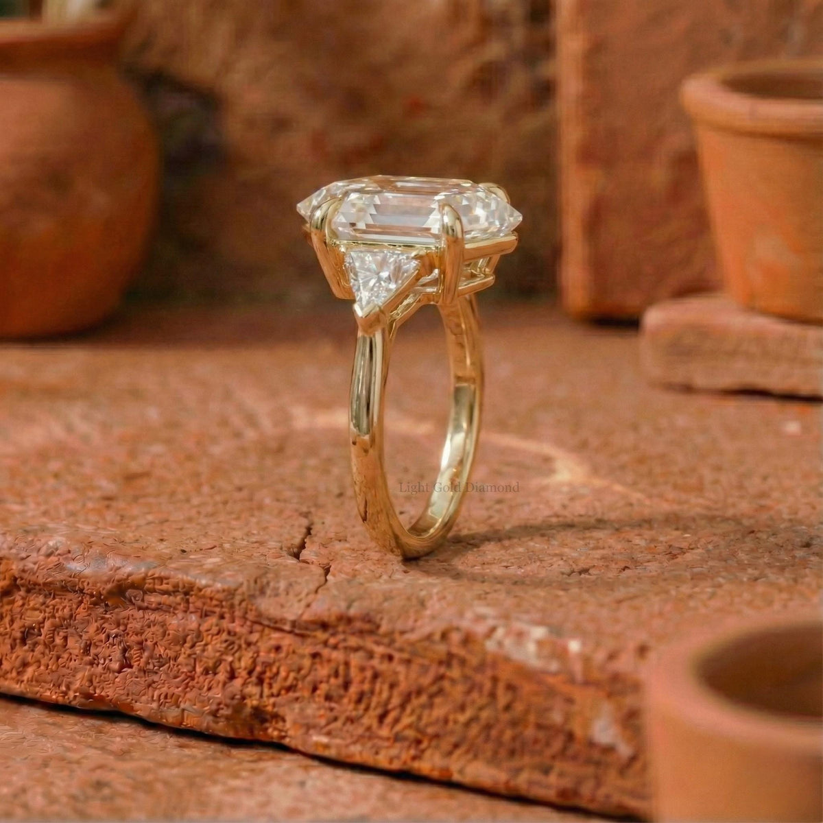 Hexagon Cut Lab Grown Diamond Engagement Ring