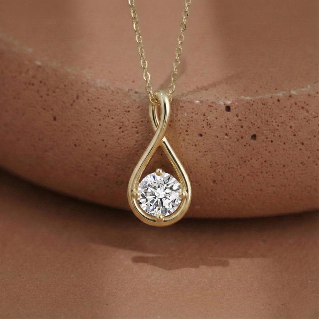 Round Cut Lab Grown Diamond Dainty Pendant