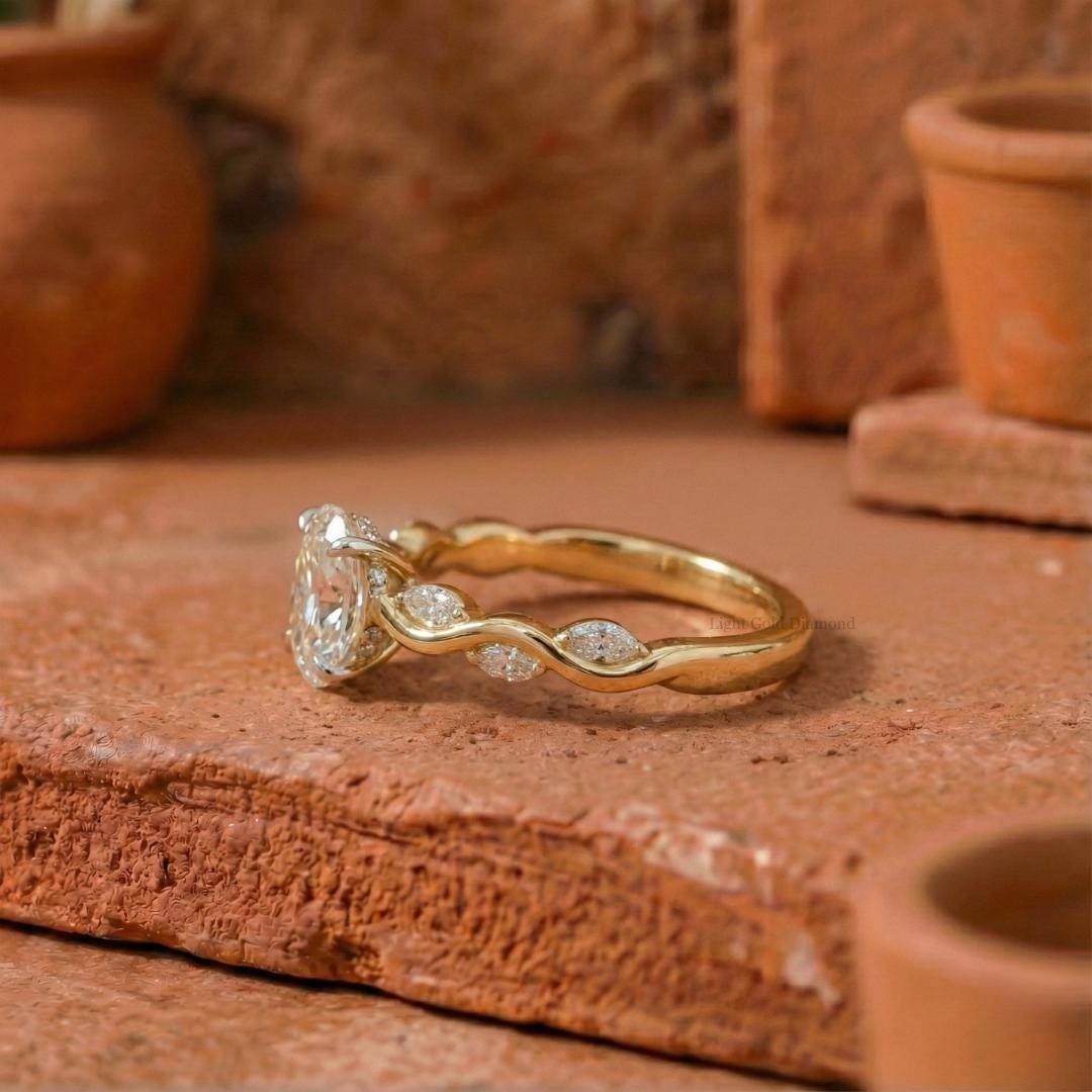Oval Cut Lab Grown Diamond Engagement Ring