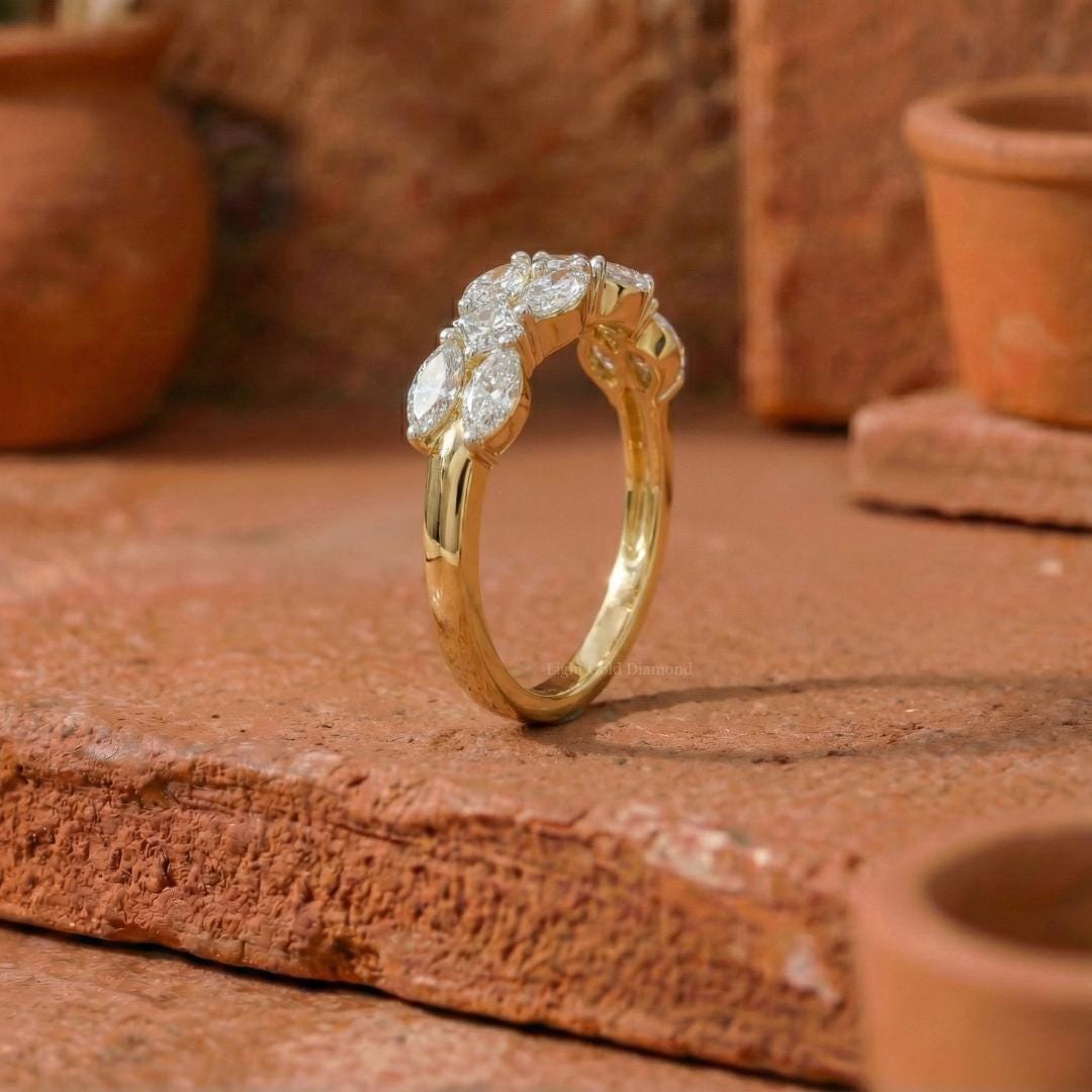 Marquise & Princess Cut Lab Grown Diamond Wedding Band