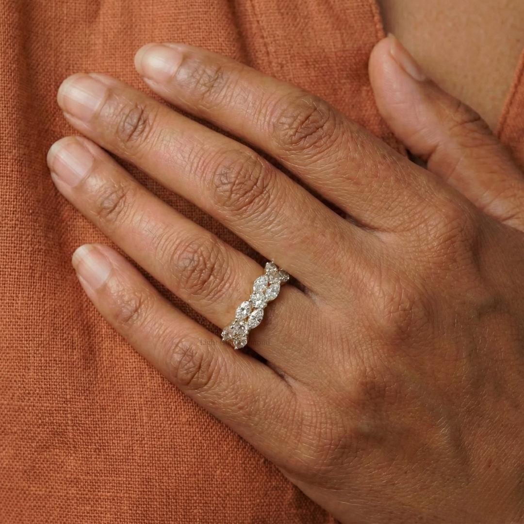 Marquise & Princess Cut Lab Grown Diamond Wedding Band