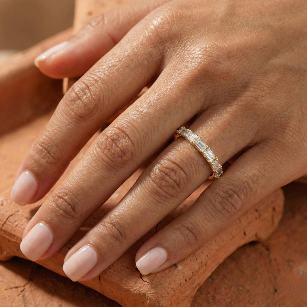 Baguette Cut Lab Grown Diamond Wedding Band For Her