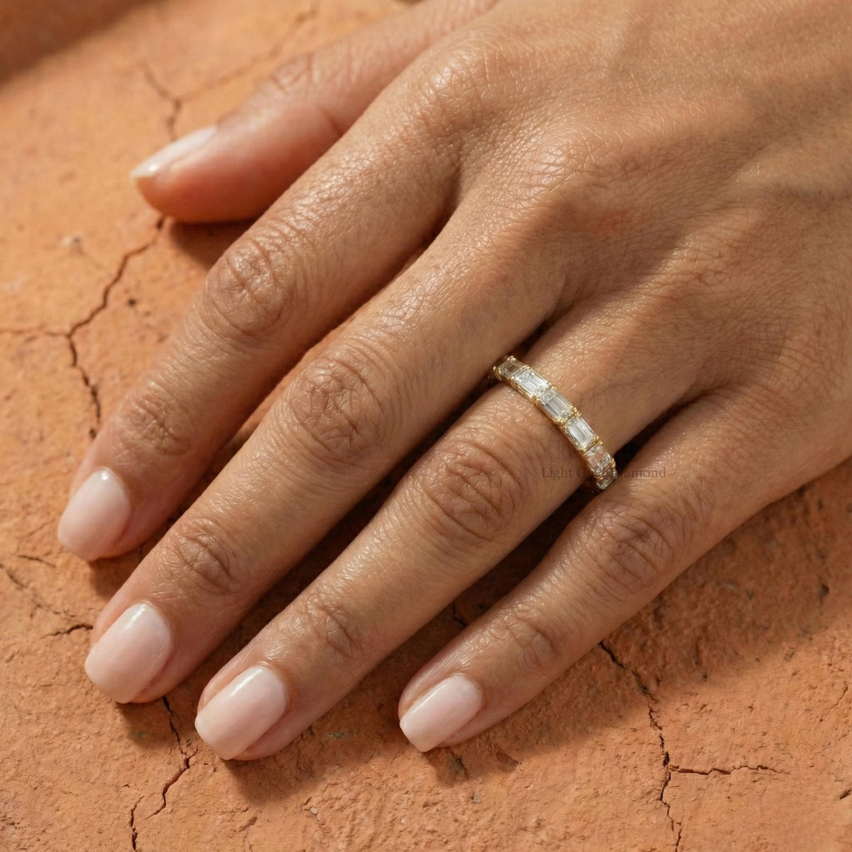 Baguette Cut Lab Grown Diamond Wedding Band For Her