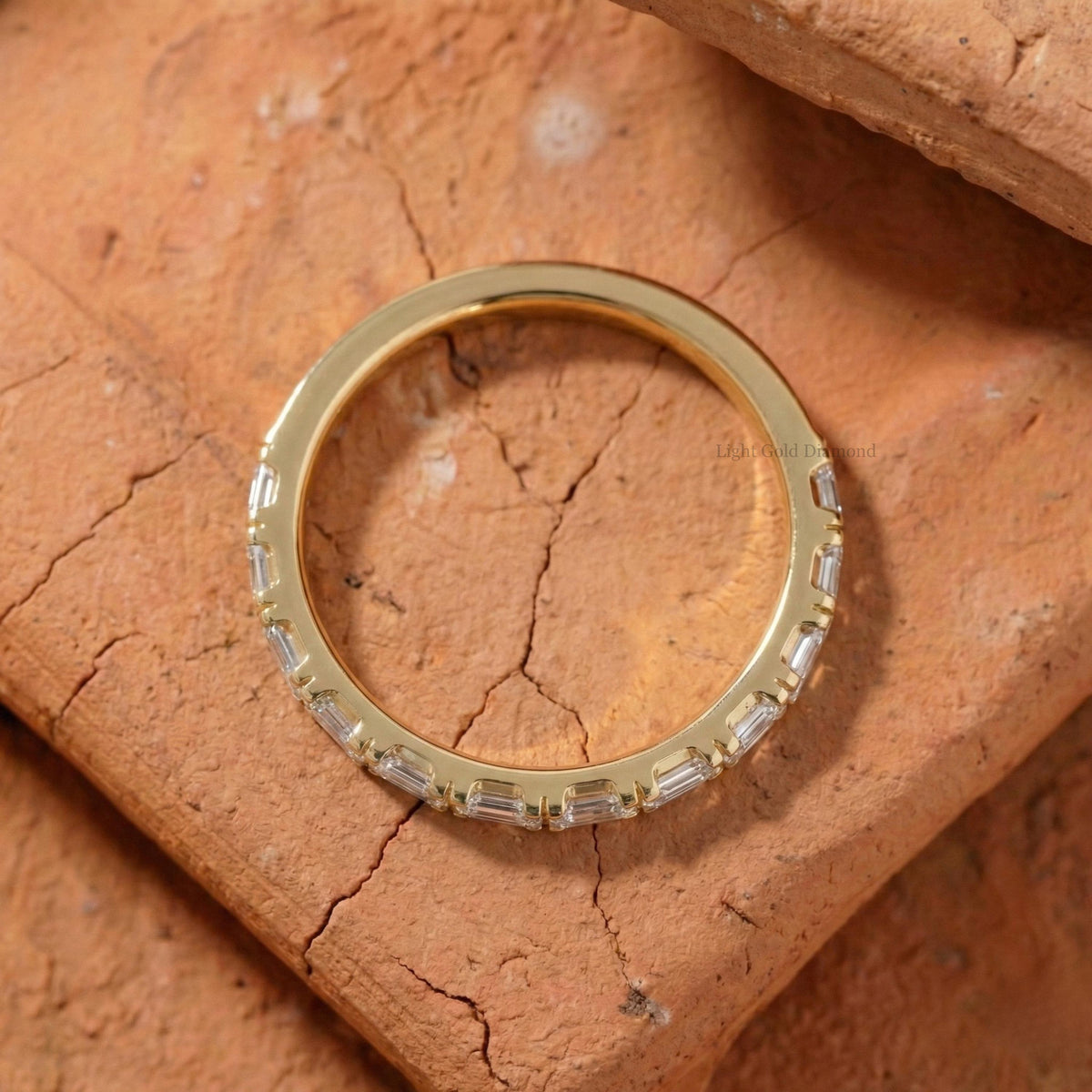 Baguette Cut Lab Grown Diamond Wedding Band For Her