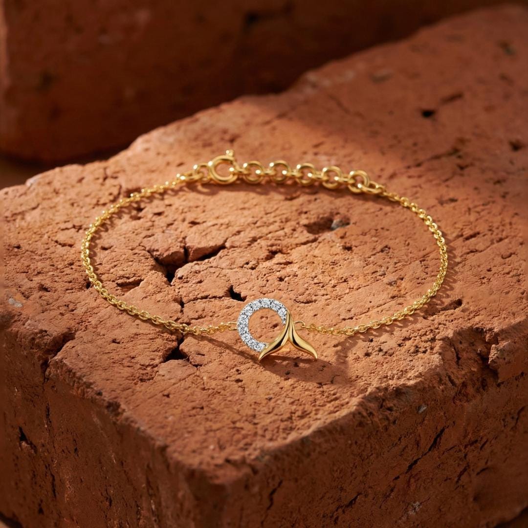 Round Cut Lab Grown Diamond Open Circle Bracelet