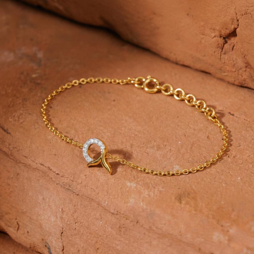 Round Cut Lab Grown Diamond Open Circle Bracelet