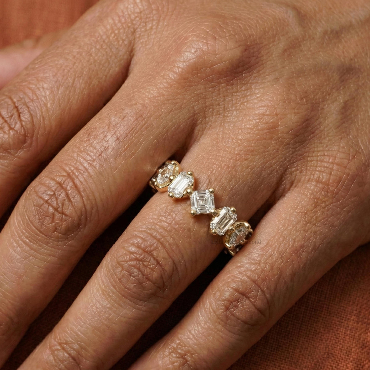 Asscher & Emerald Cut Lab-Grown Diamond Band
