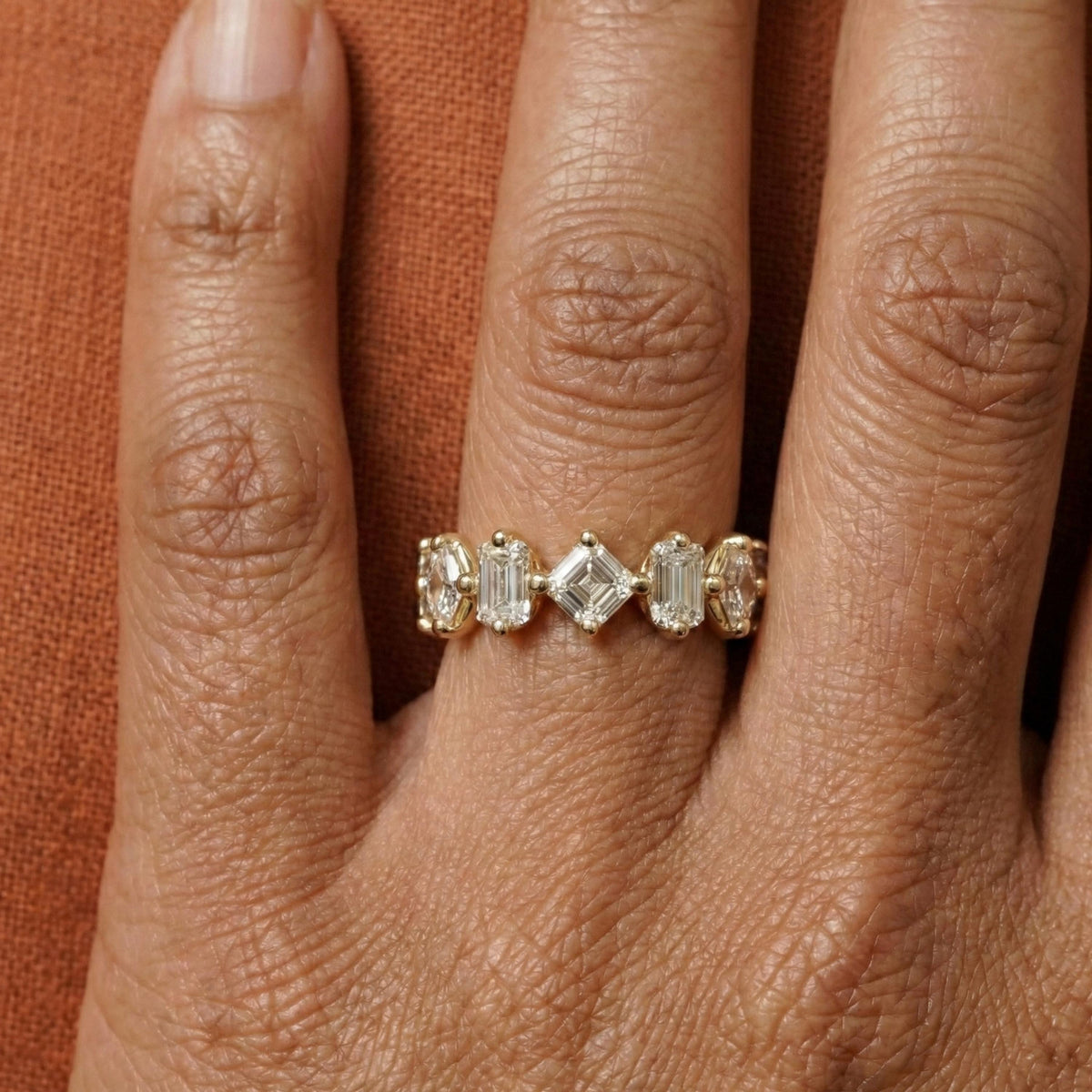 Asscher & Emerald Cut Lab-Grown Diamond Band