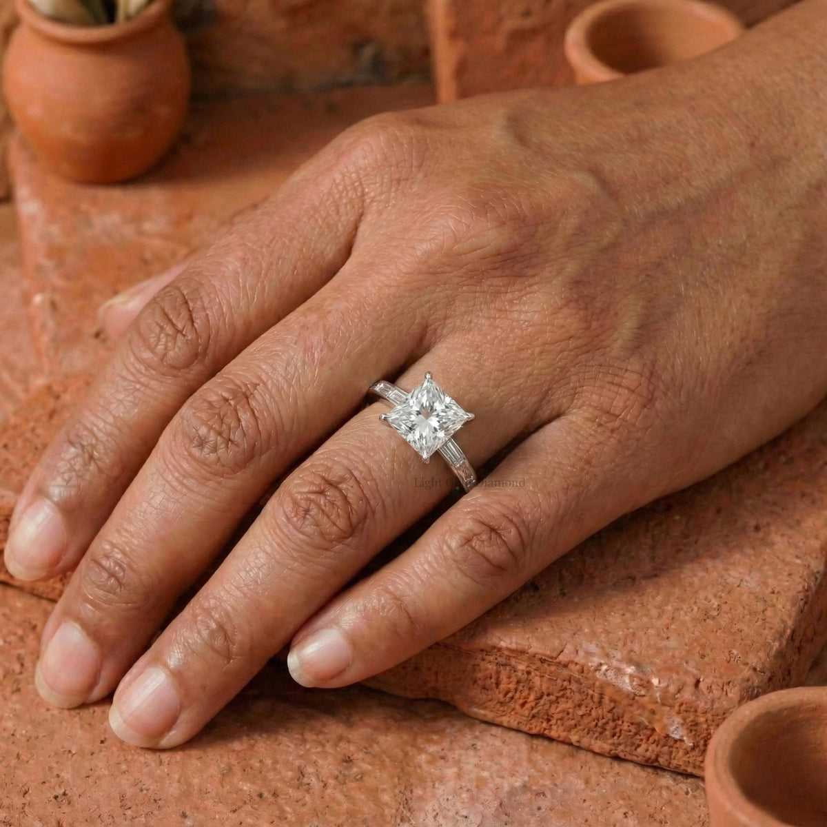 IGI Certified Princess Cut Lab-Grown Diamond Solitaire Ring
