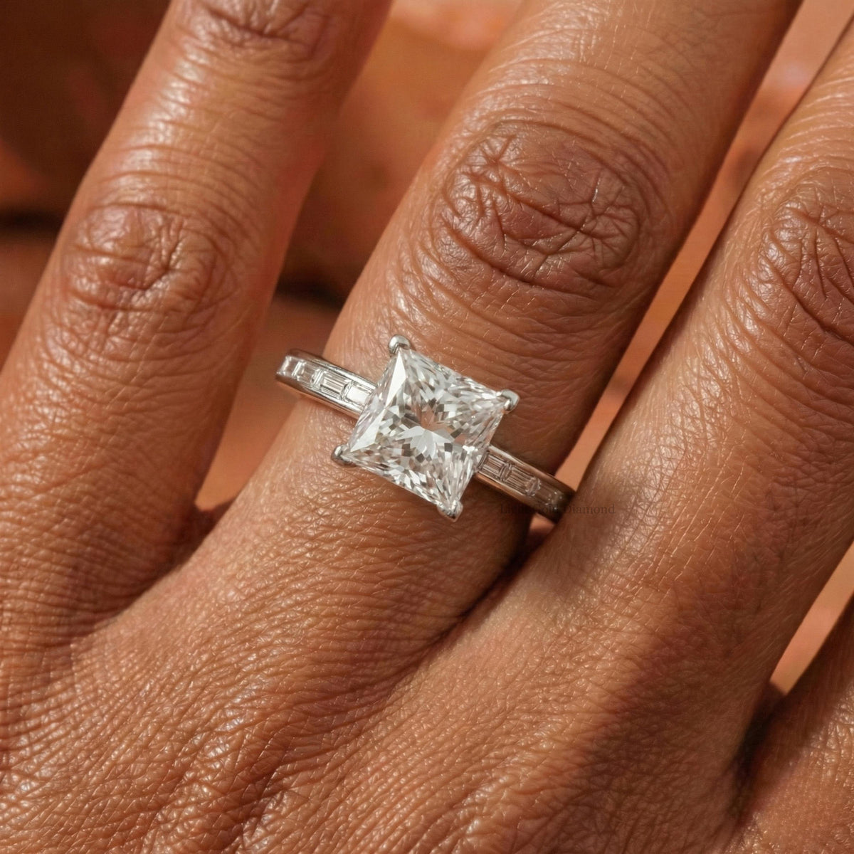 IGI Certified Princess Cut Lab-Grown Diamond Solitaire Ring