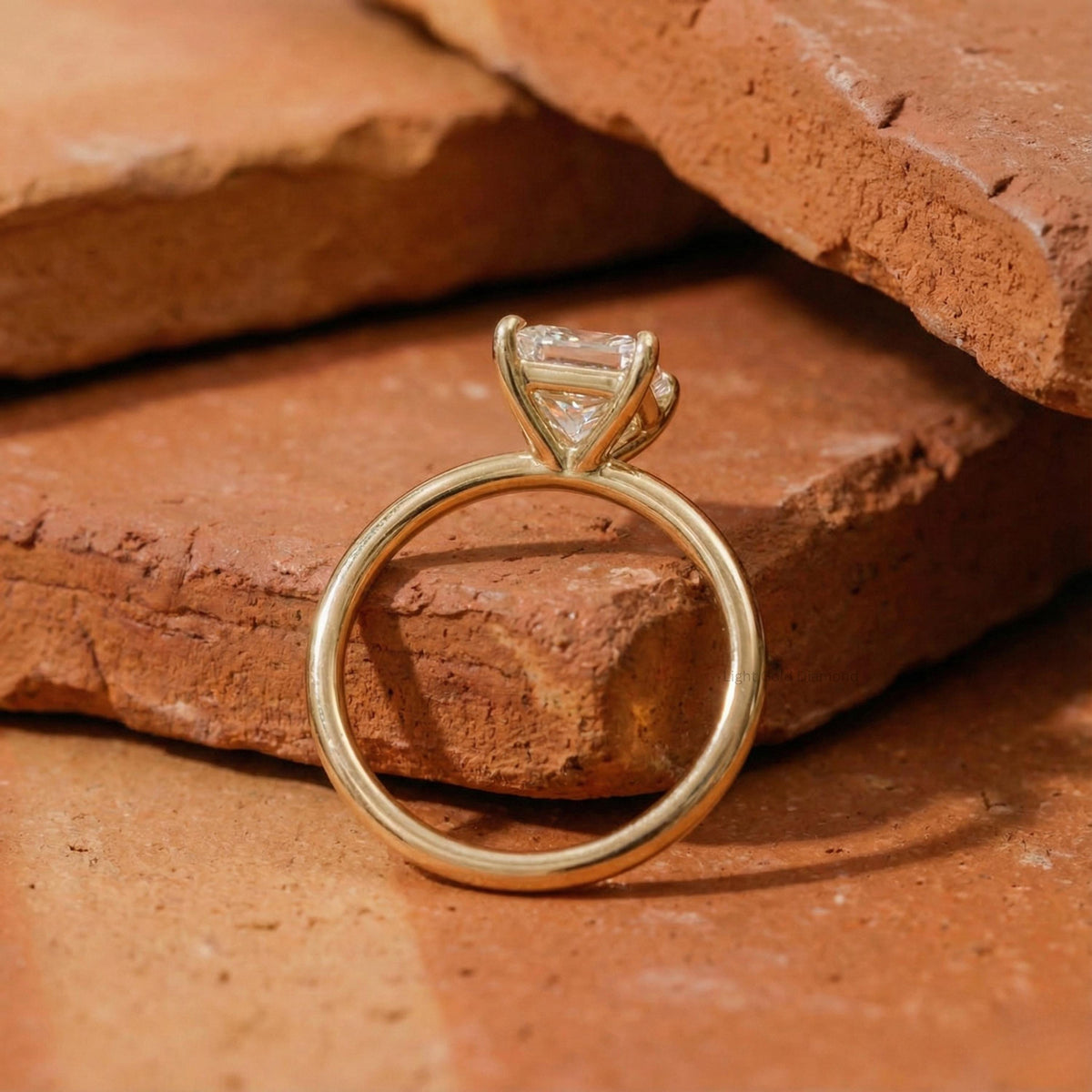 Asscher Diamond Solitaire Engagement Ring