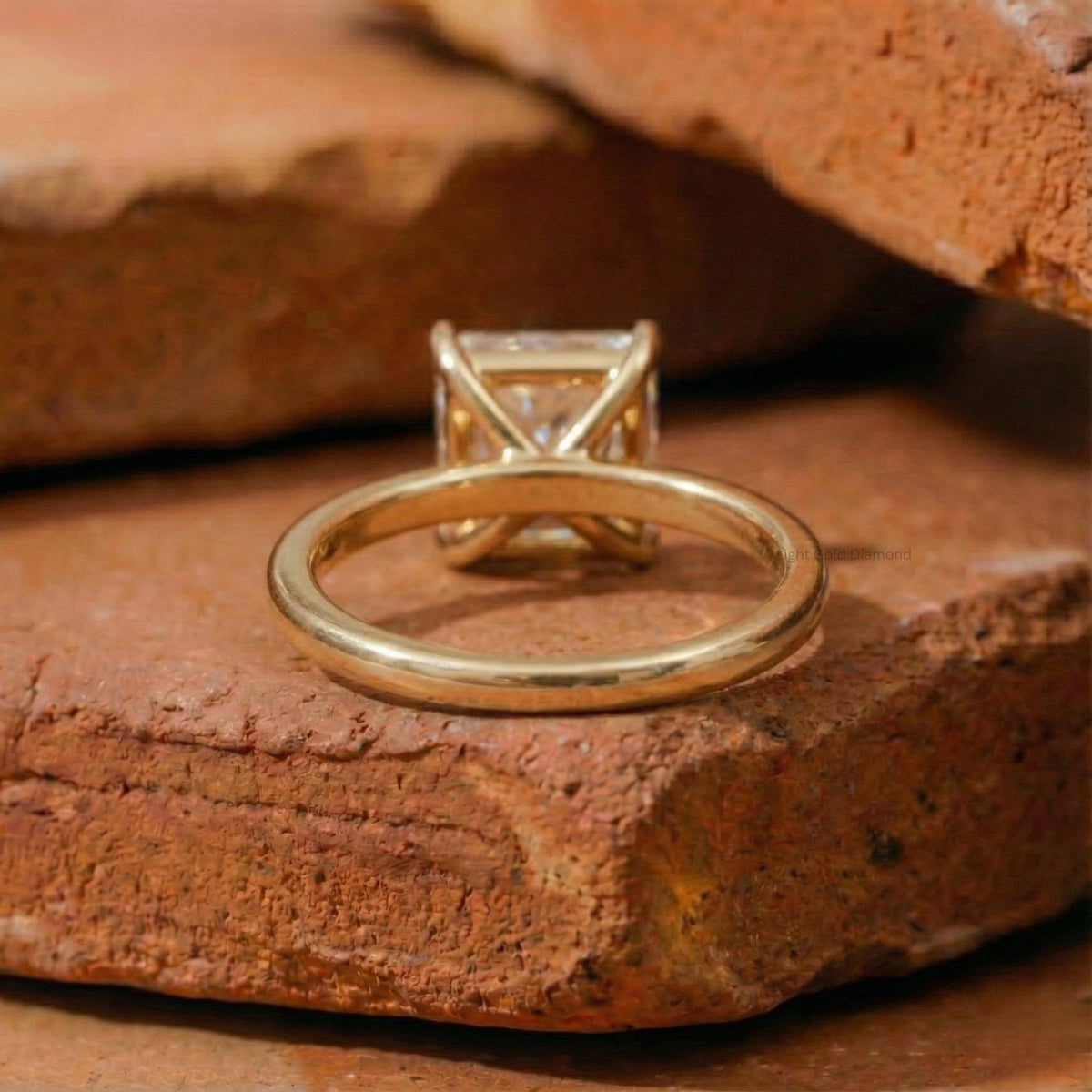 Asscher Diamond Solitaire Engagement Ring