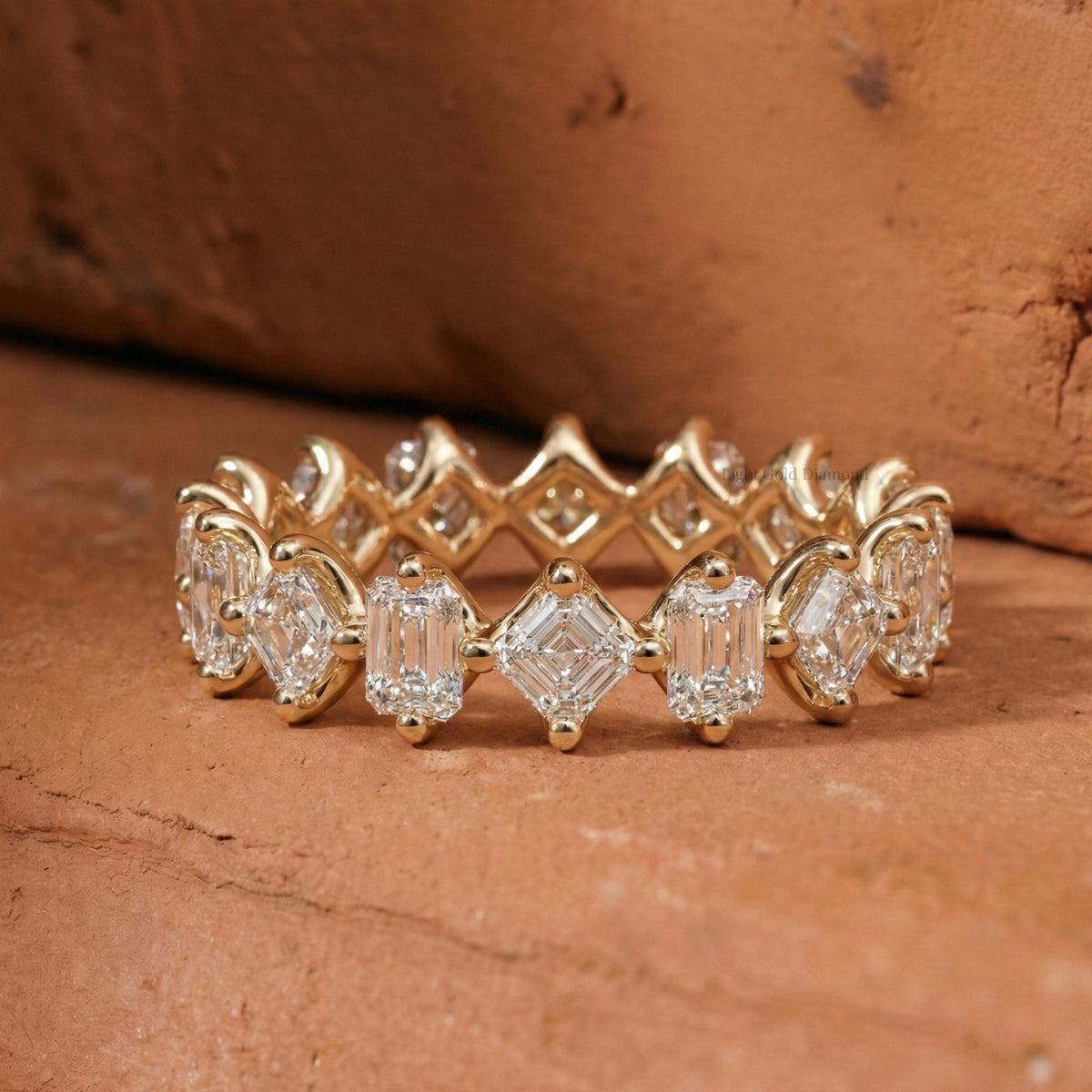 Asscher & Emerald Cut Lab-Grown Diamond Band