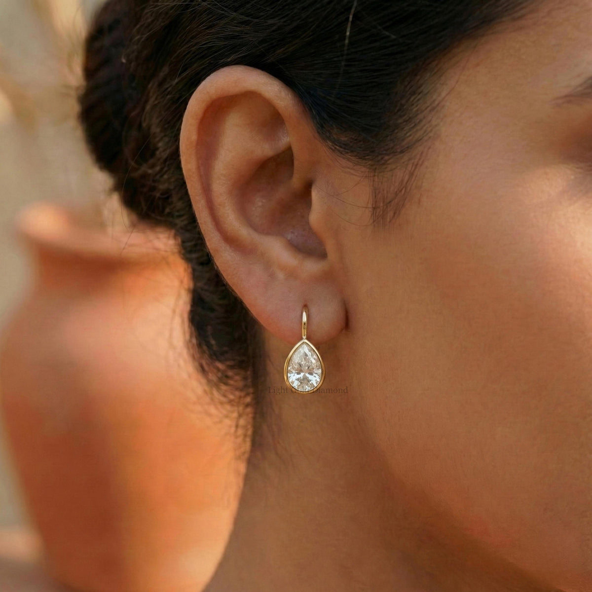 Pear Cut Lab Grown Diamond Dangle Earring For Wedding Gift