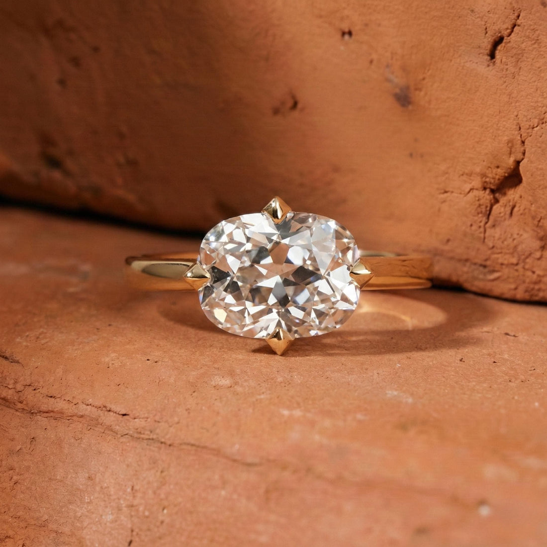 Old Mine Cushion Cut Lab Grown Diamond Solitaire Engagement Ring