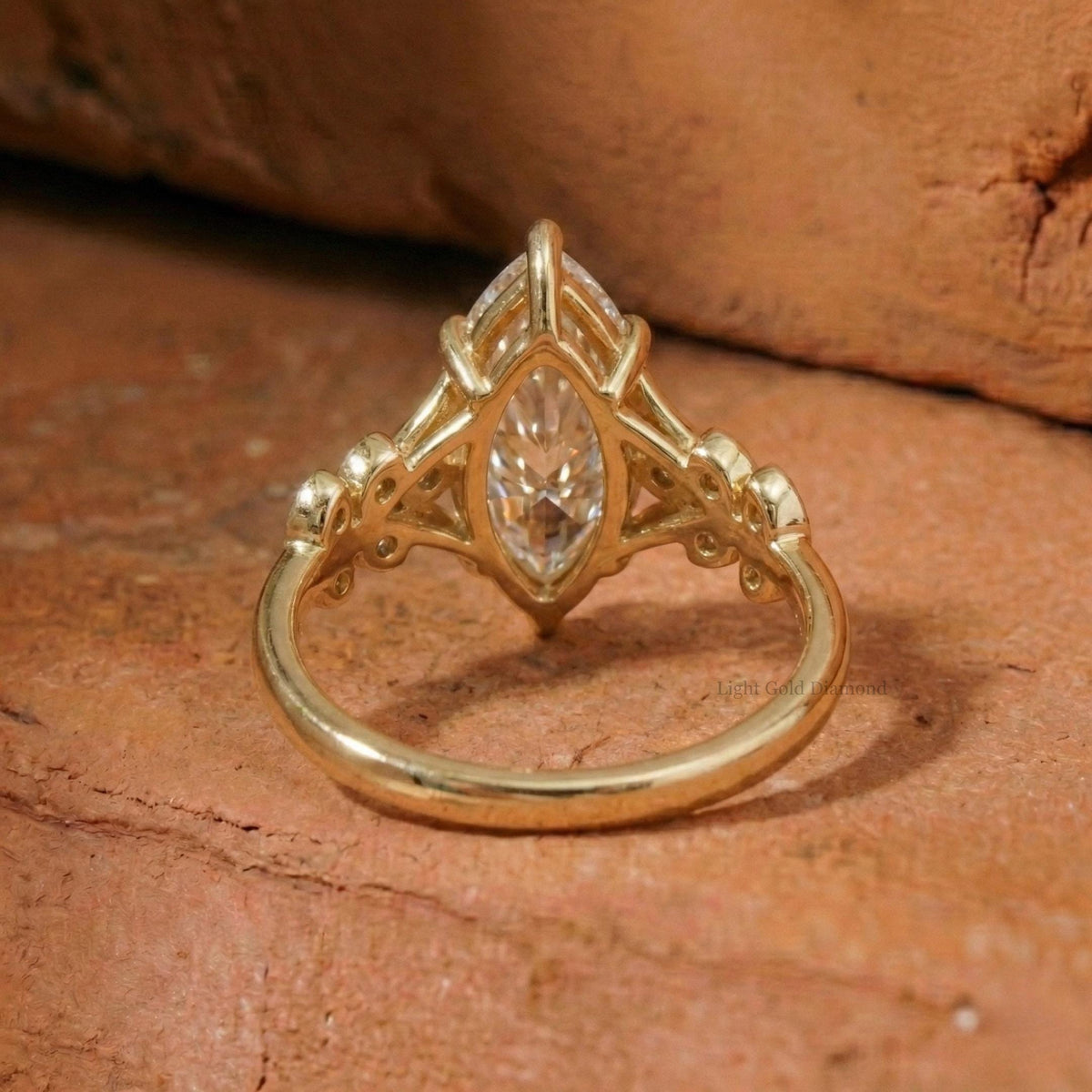 Marquise Cut Lab Grown Diamond Nature Inspired Engagement Ring