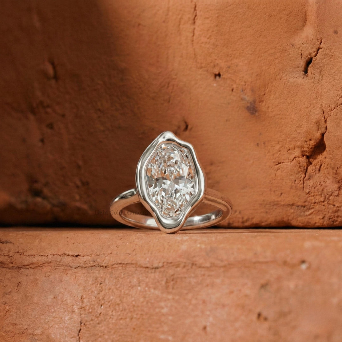 Oval Cut Lab Grown Diamond Solitaire Engagement Ring