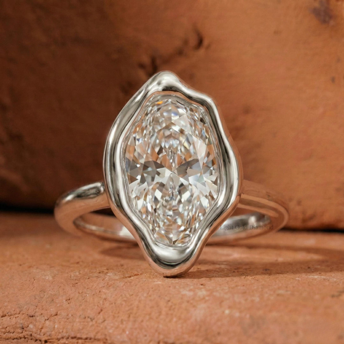 Oval Cut Lab Grown Diamond Solitaire Engagement Ring