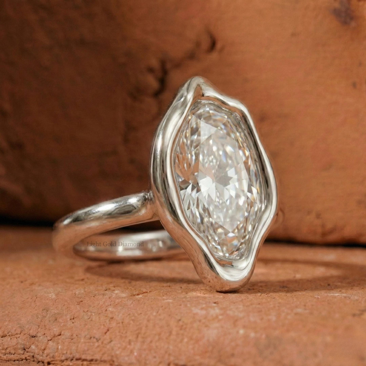 Oval Cut Lab Grown Diamond Solitaire Engagement Ring