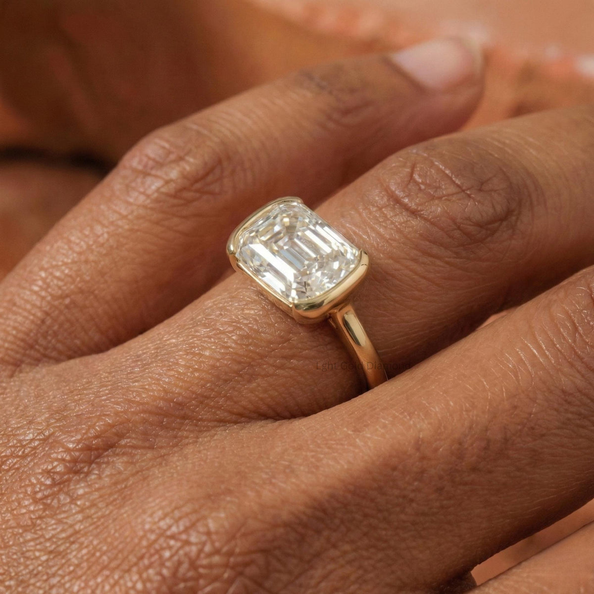 Old Mine Cushion Cut Lab Grown Diamond Engagement Ring