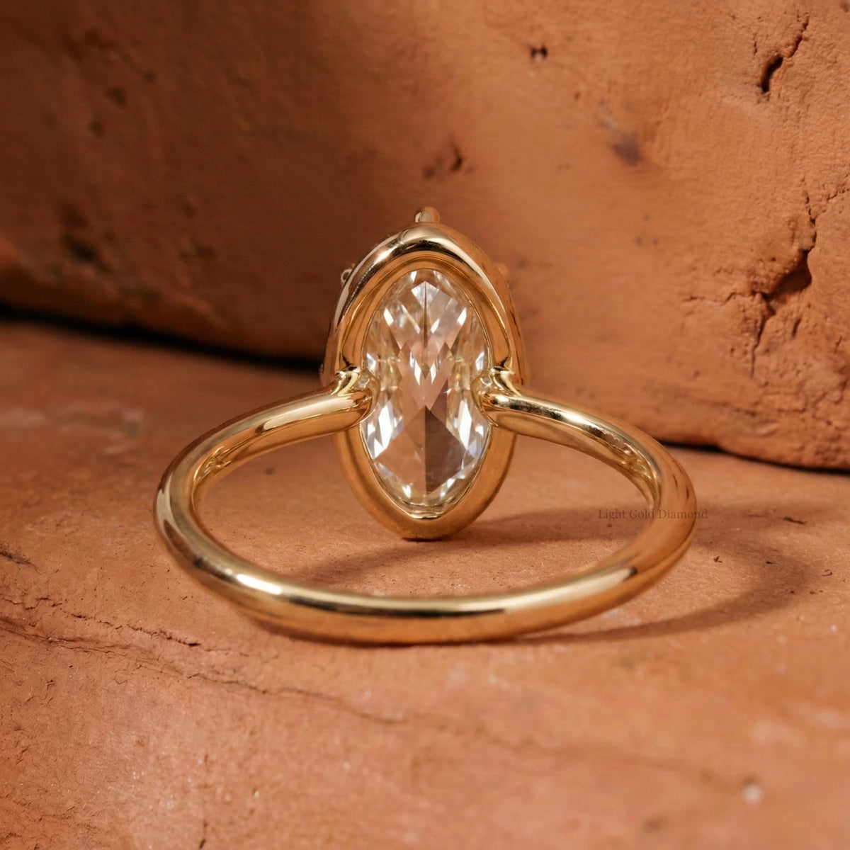 Old Mine Oval Cut Lab Grown Diamond Solitaire Engagement Ring