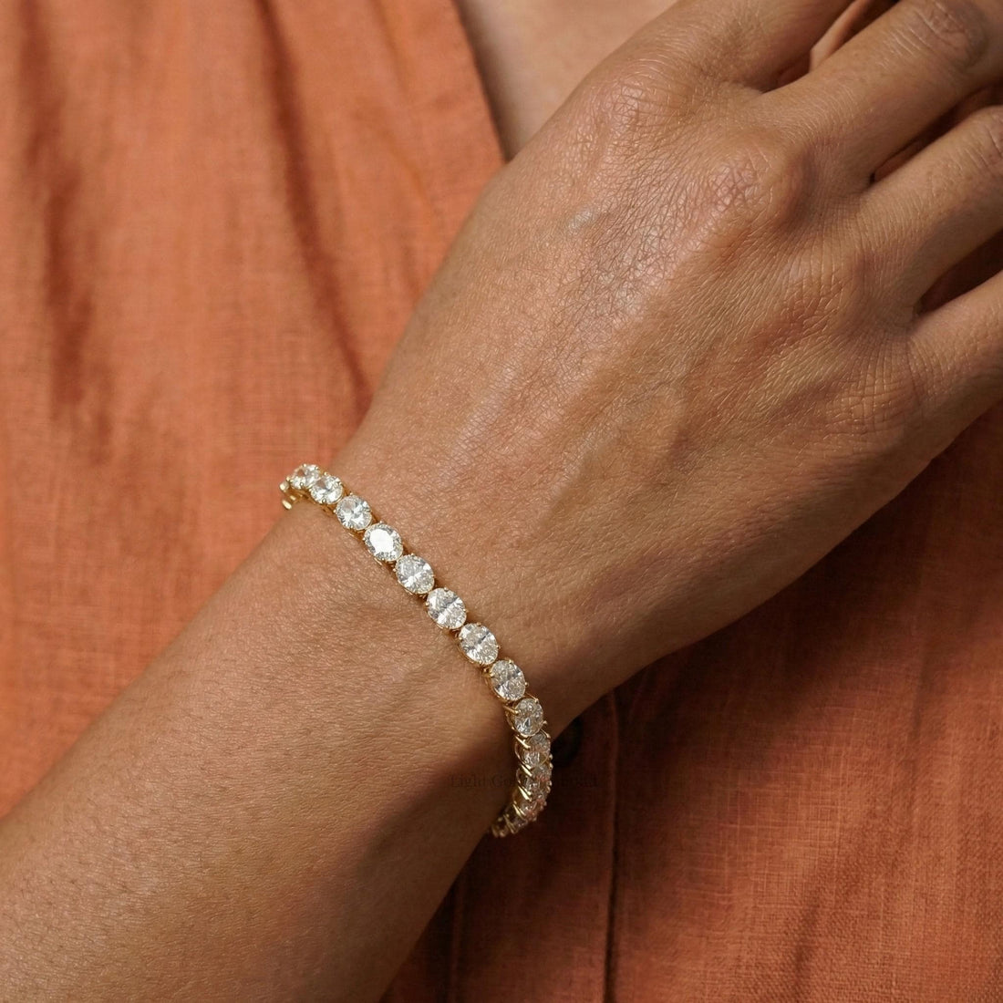 Oval Cut Lab Grown Diamond Tennis Bracelet