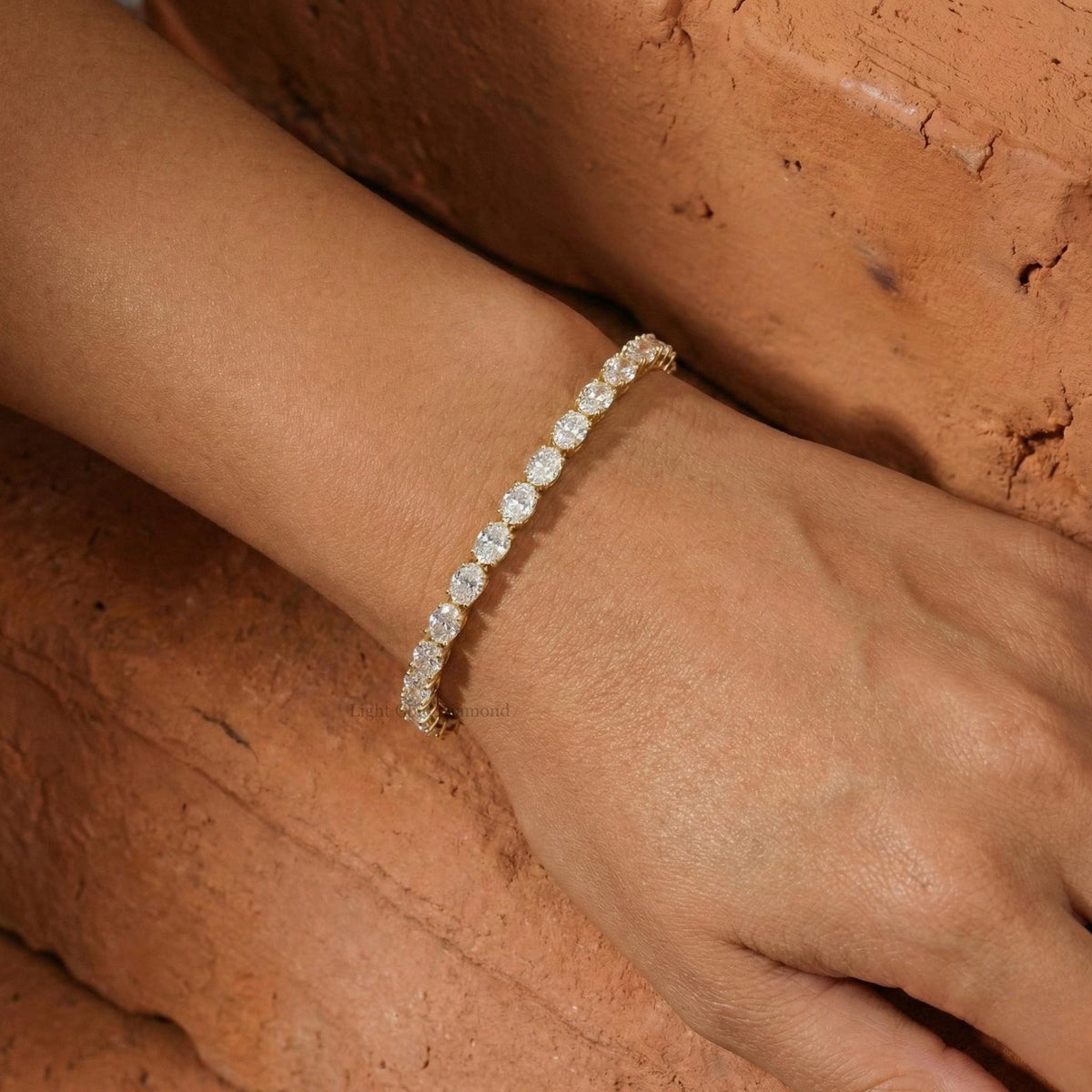 Oval Cut Lab Grown Diamond Tennis Bracelet