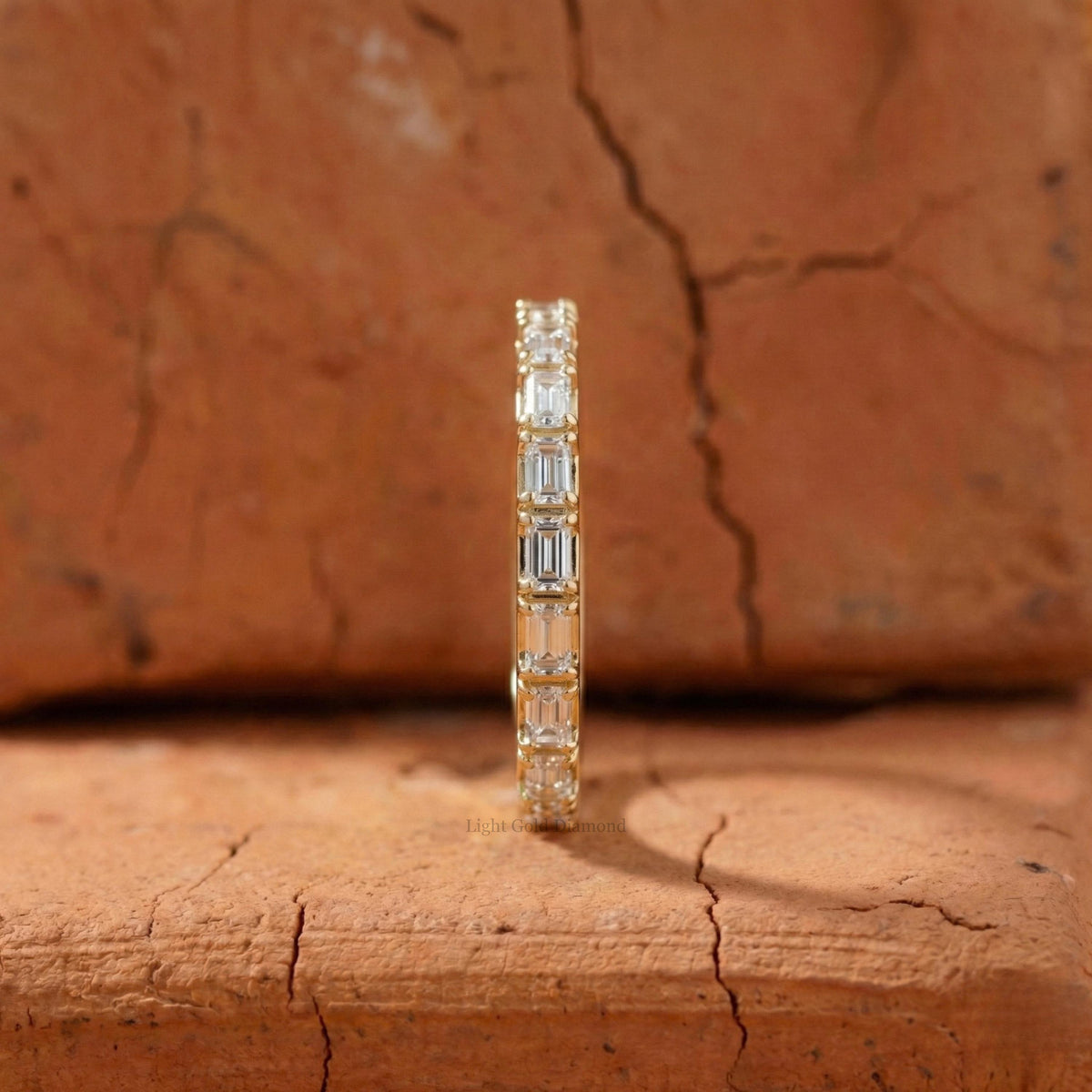 Baguette Cut Lab Grown Diamond Wedding Band For Her
