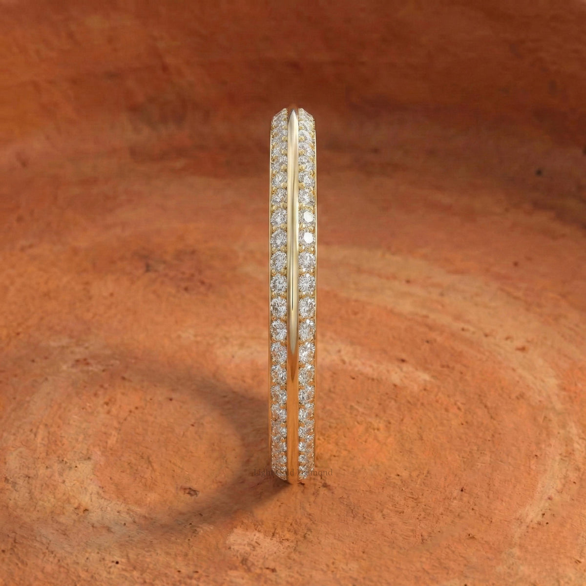 Round Cut Lab Grown Diamond Knife Edge Band For Bridal Gift