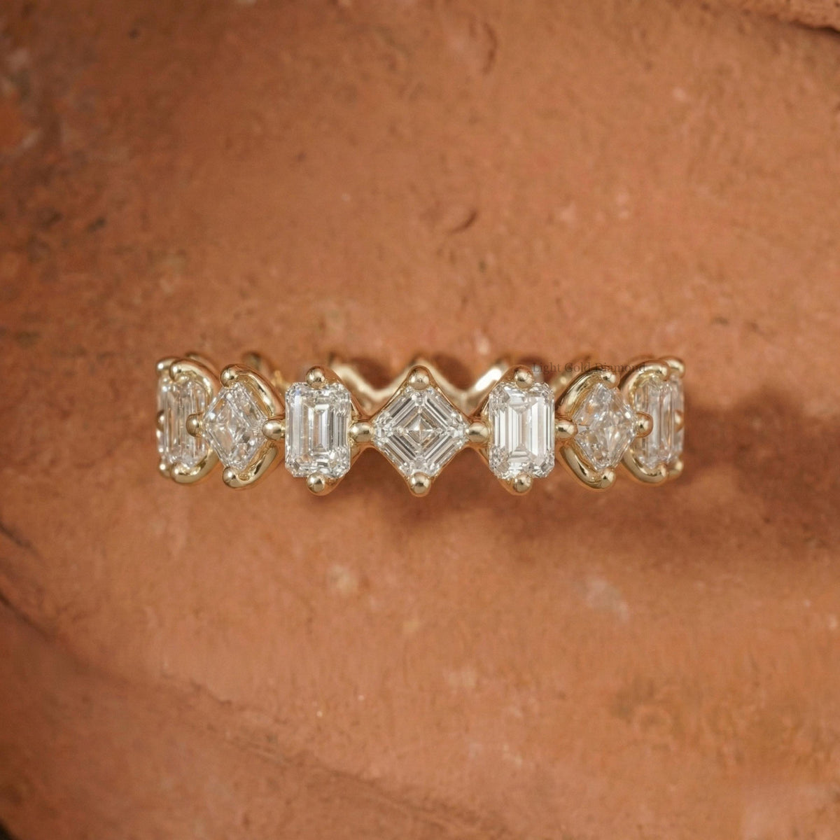 Asscher & Emerald Cut Lab-Grown Diamond Band
