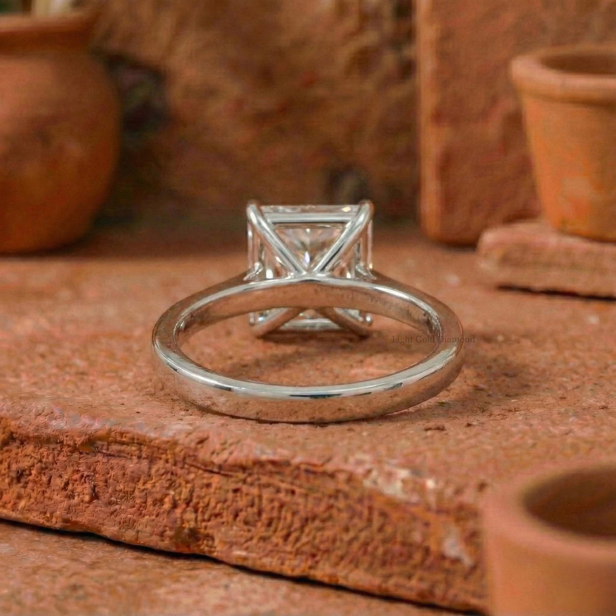 IGI Certified Princess Cut Lab-Grown Diamond Solitaire Ring