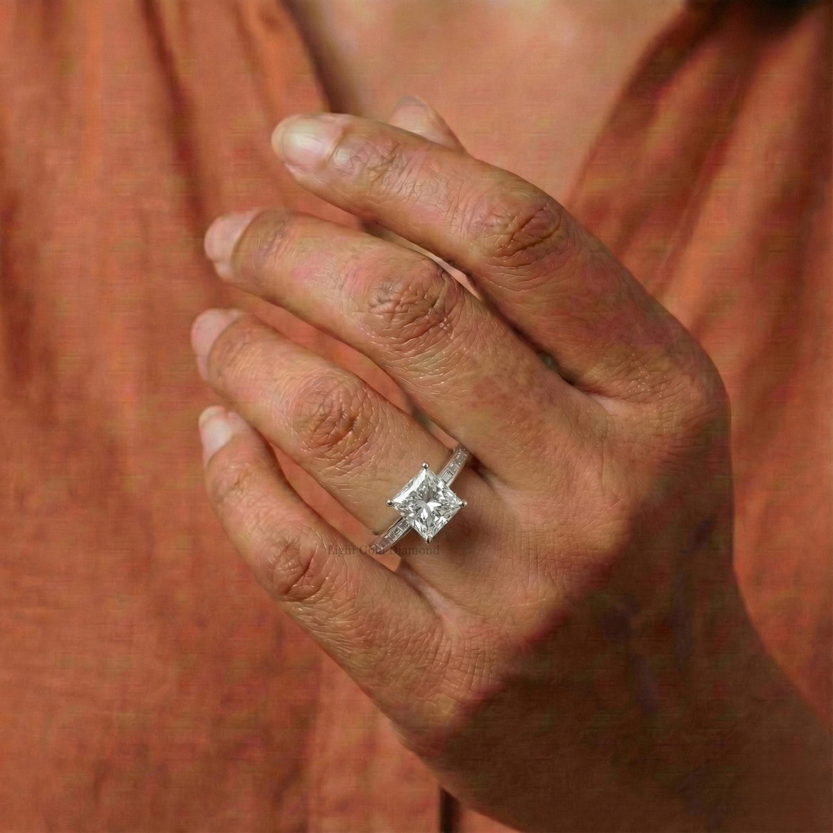 IGI Certified Princess Cut Lab-Grown Diamond Solitaire Ring