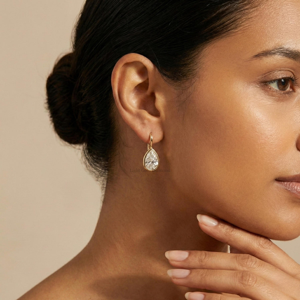Pear Cut Lab Grown Diamond Dangle Earring For Wedding Gift