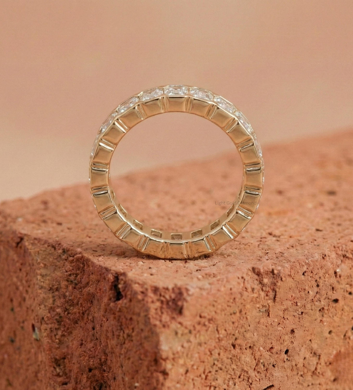 Emerald Cut Lab Grown Diamond Bezel Set Band