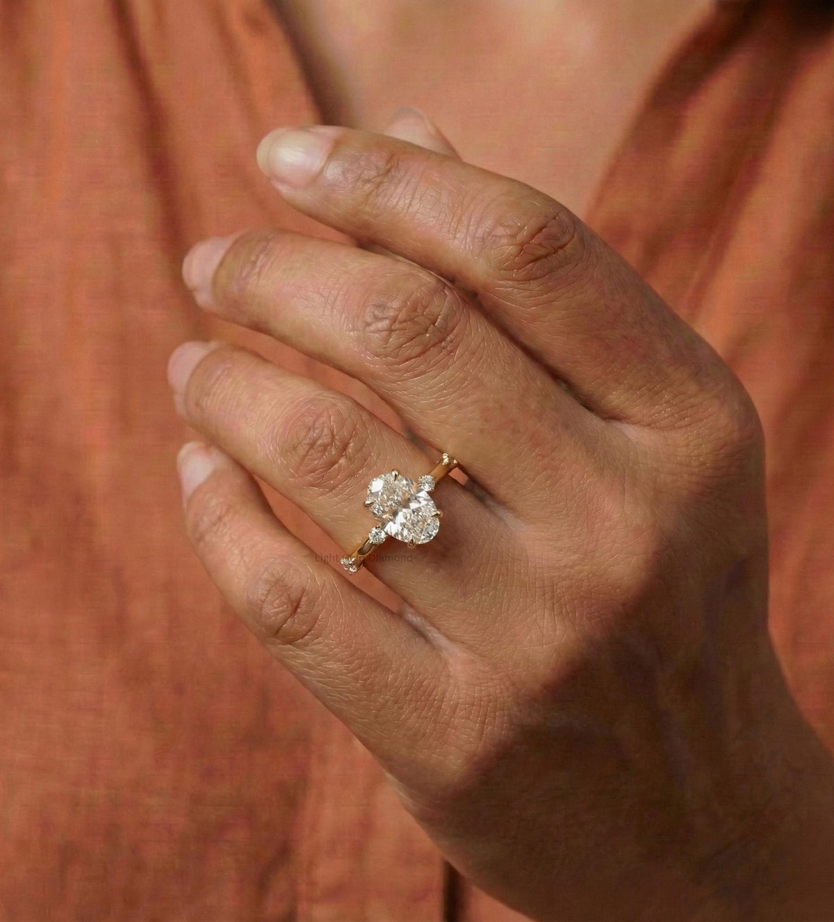 Lab Grown Oval Diamond Engagement Ring