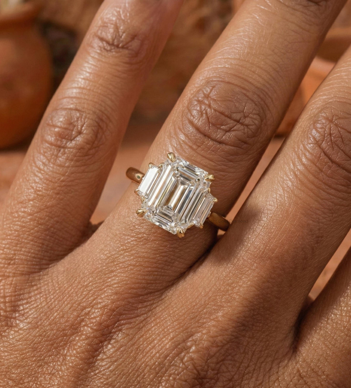 Emerald Cut Lab Grown Diamond Engagement Ring