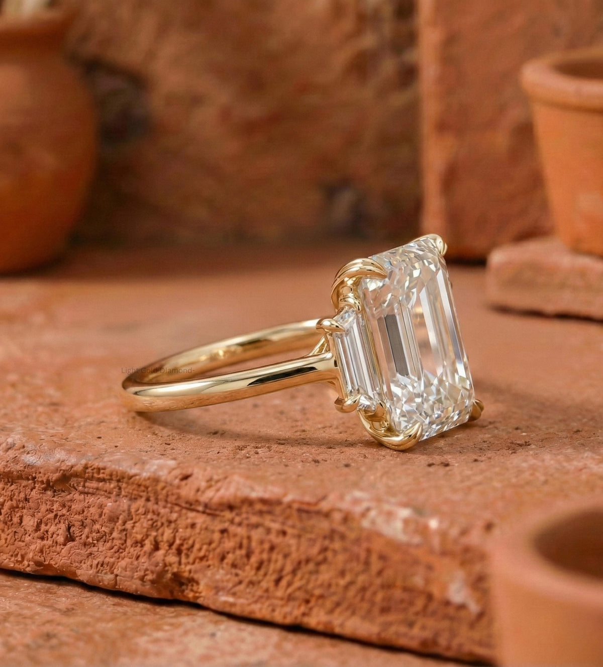Emerald Cut Lab Grown Diamond Engagement Ring