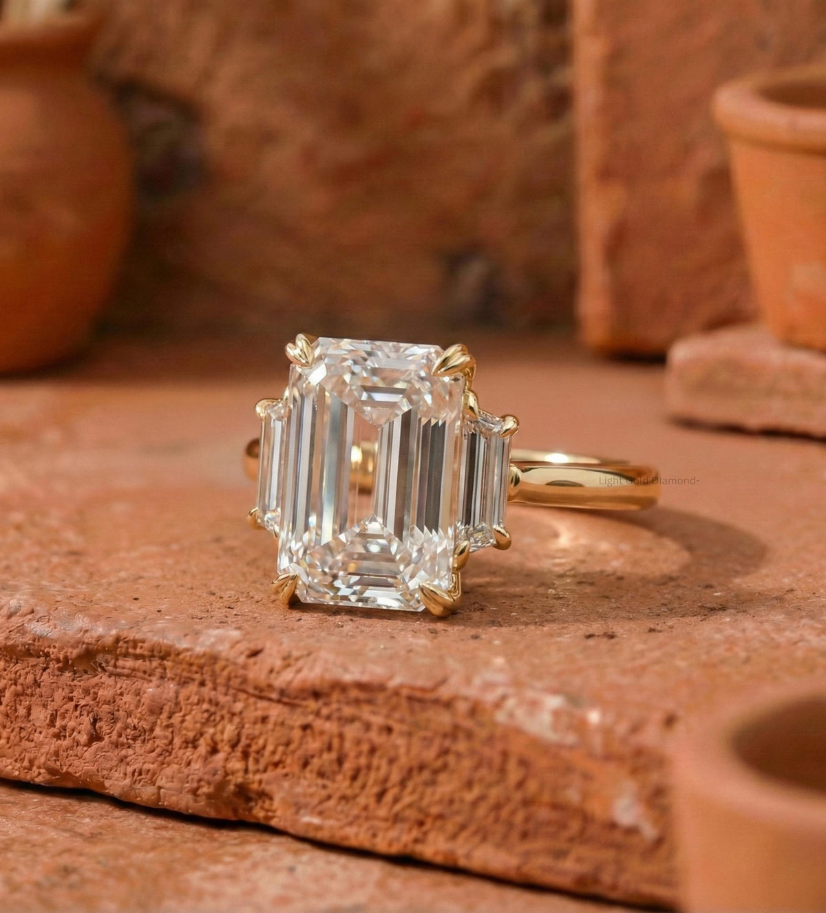 Emerald Cut Lab Grown Diamond Engagement Ring