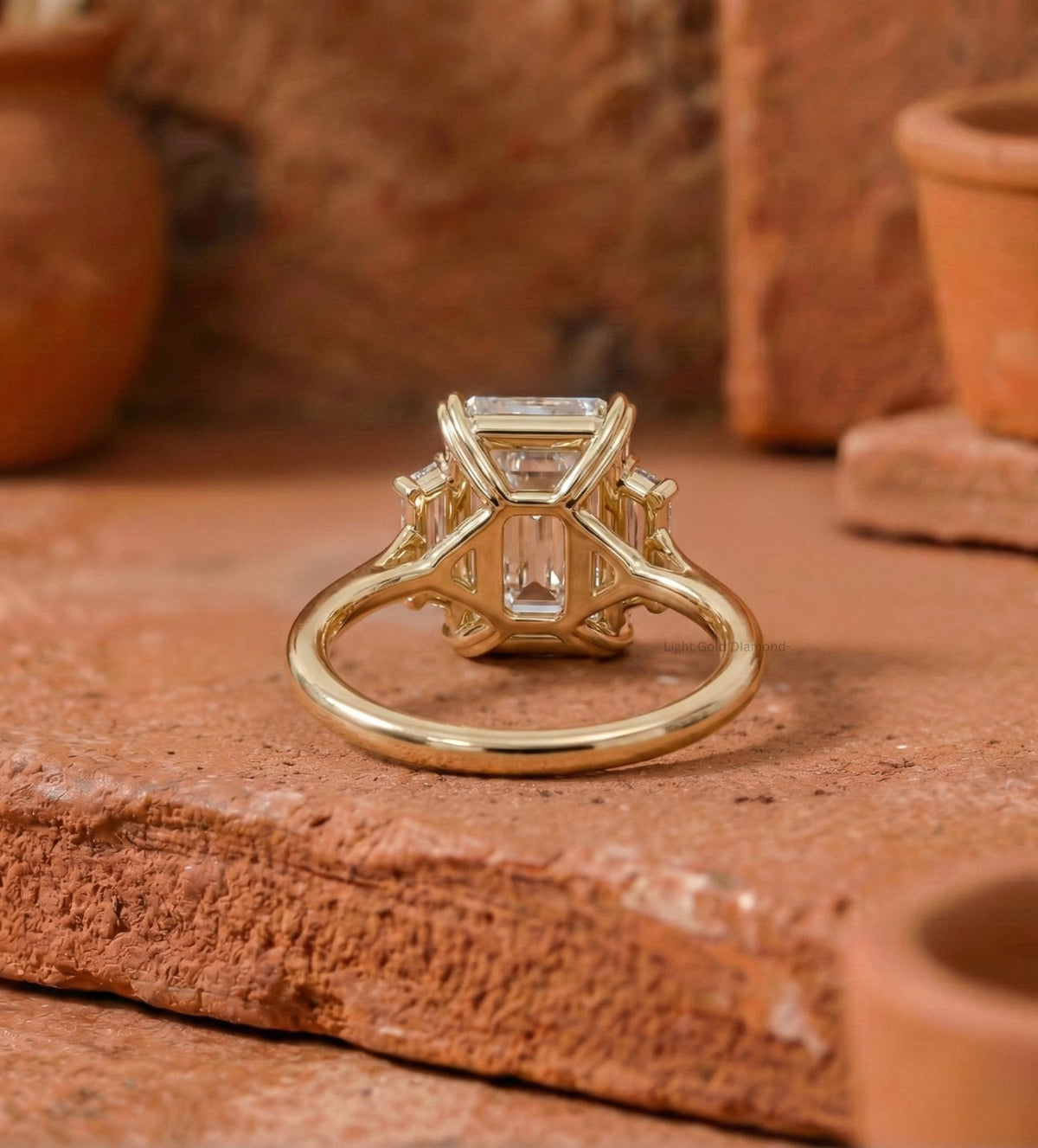 Emerald Cut Lab Grown Diamond Engagement Ring