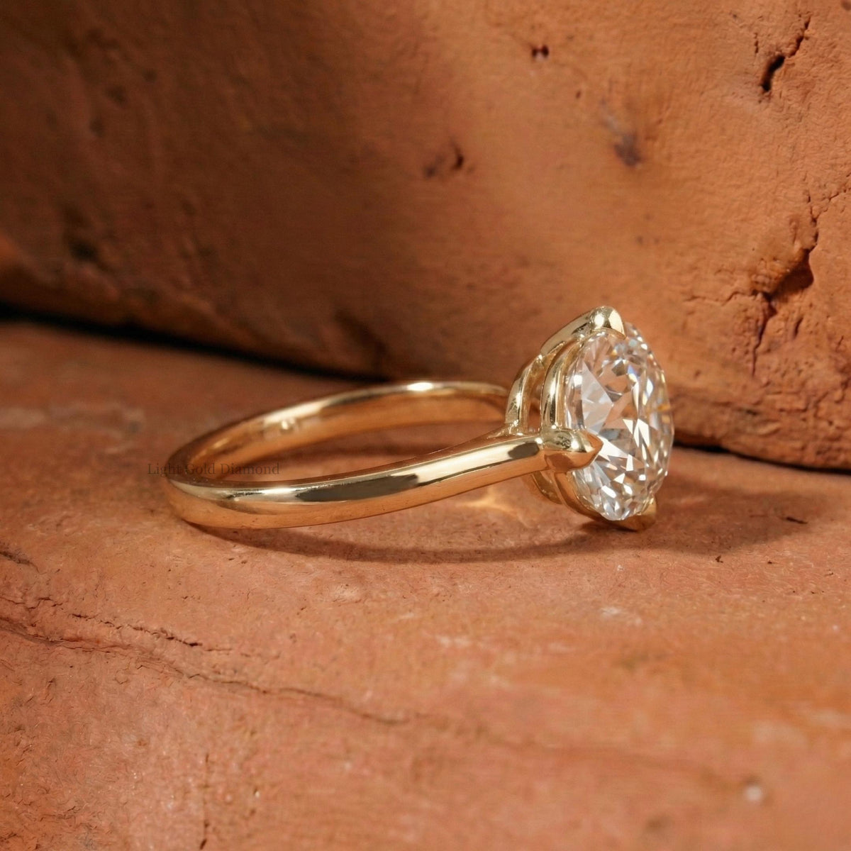 Old Mine Cushion Cut Lab Grown Diamond Solitaire Engagement Ring
